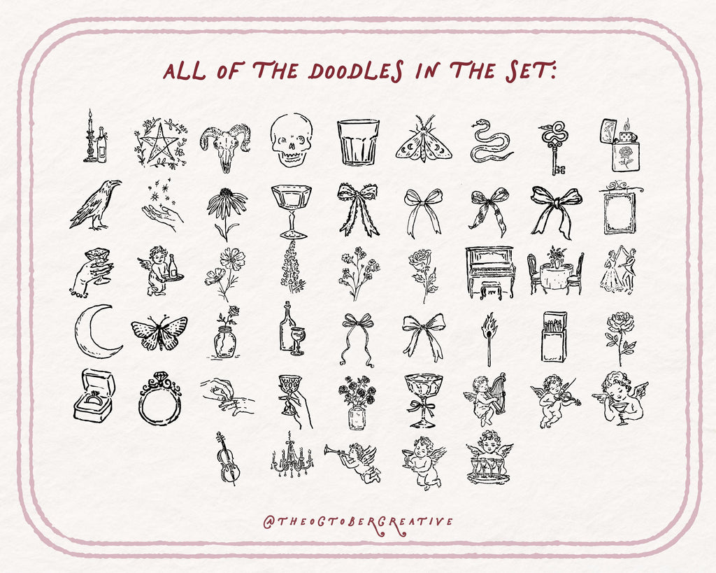 Dark Coquette Doodle Pack, preview 4