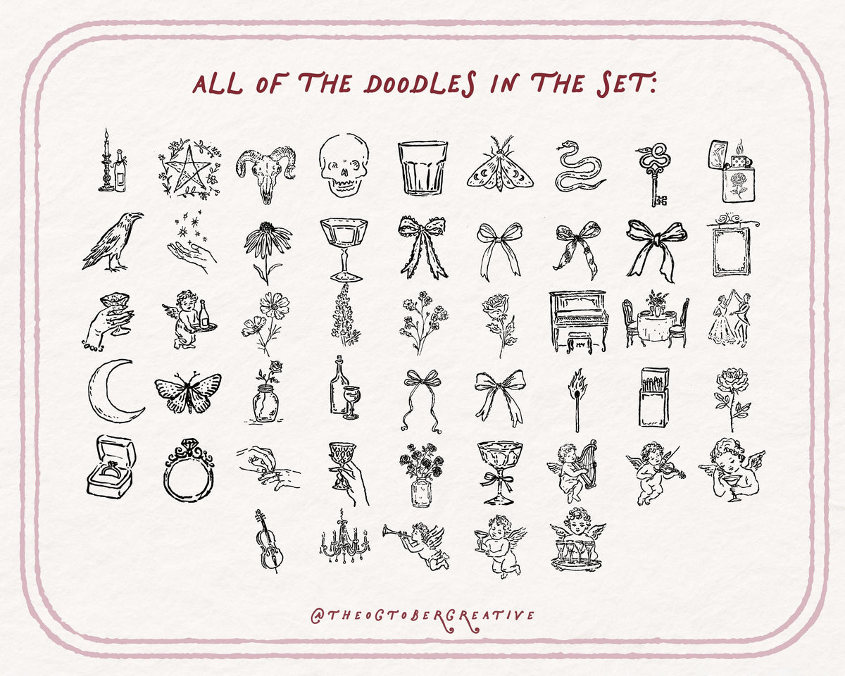 Dark Coquette Doodle Pack, preview 4