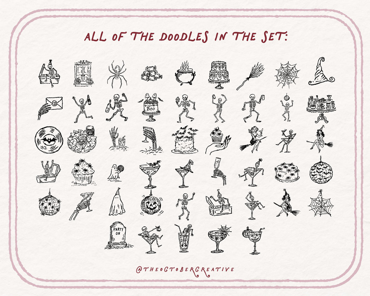 Halloween Party Doodle Pack, preview 4