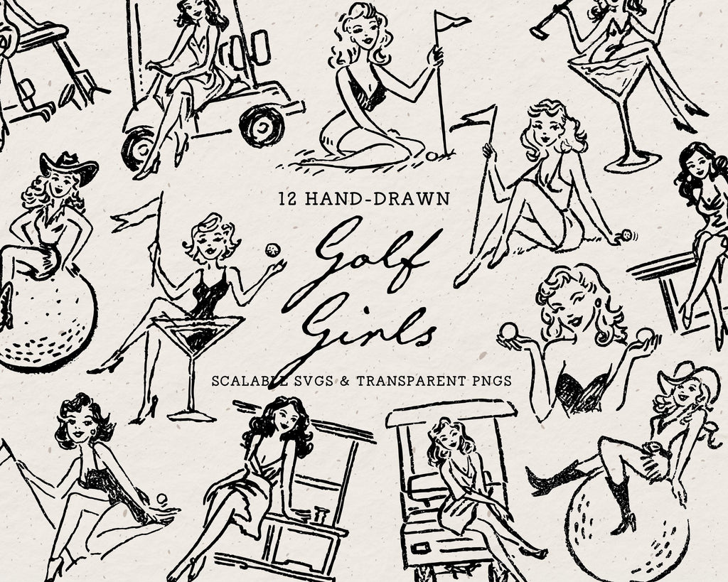 Golf Girlies Doodle Pack, preview 1