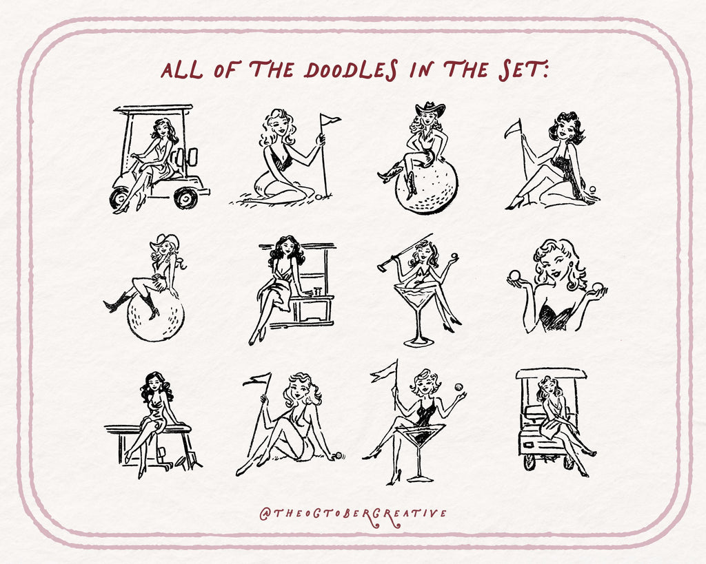 Golf Girlies Doodle Pack, preview 5