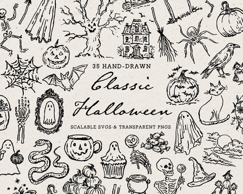 Classic Halloween Doodle Pack, preview 1