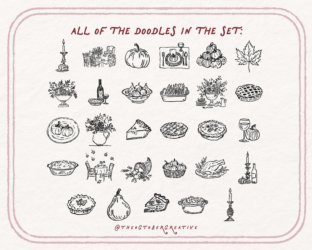Thanksgiving Doodle Pack, preview 5