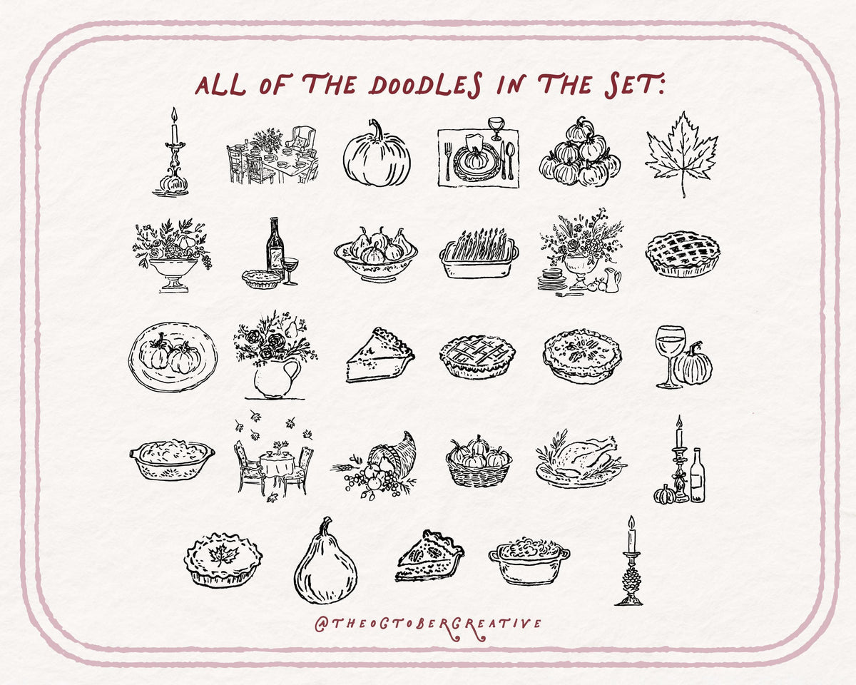 Thanksgiving Doodle Pack, preview 5