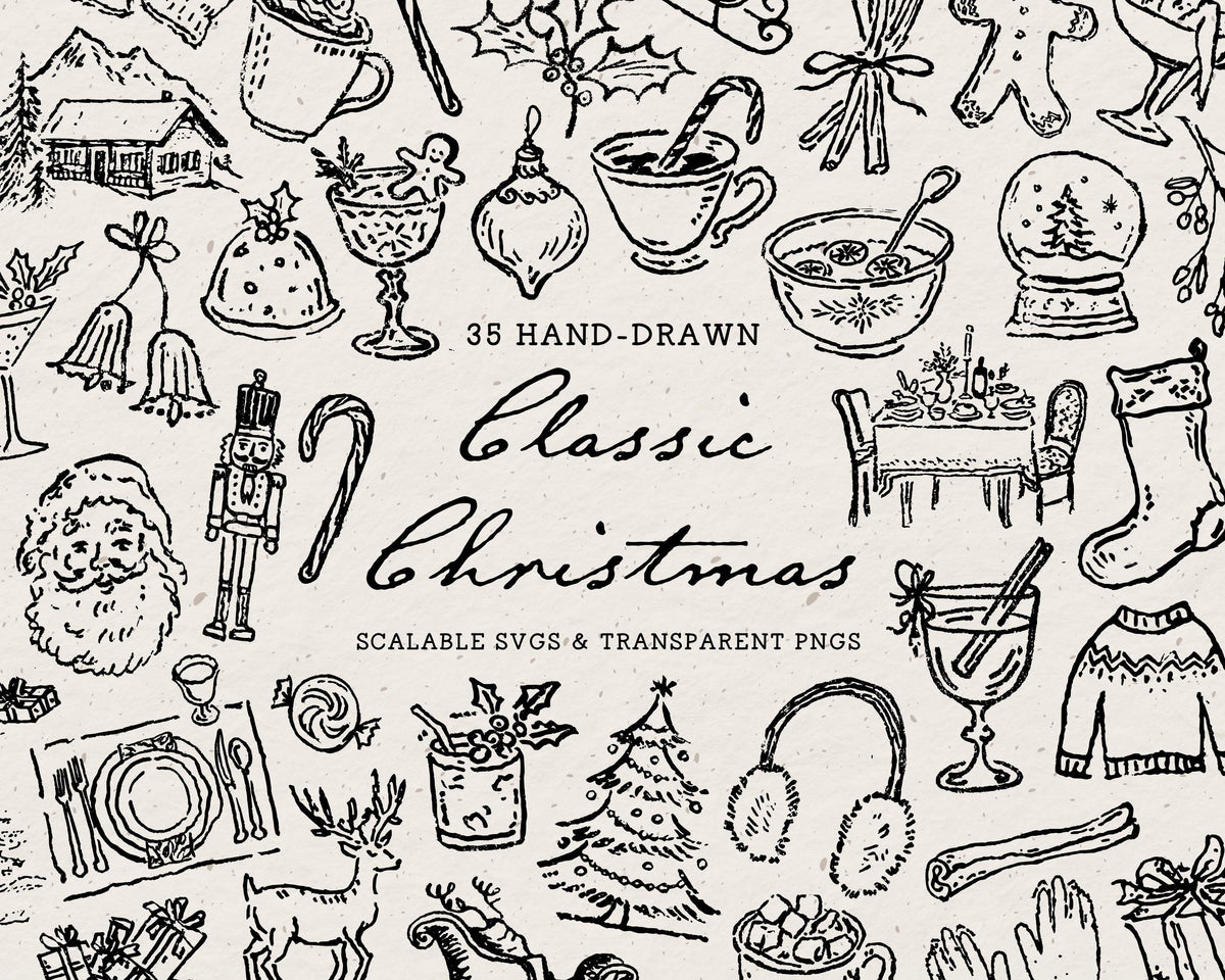 Classic Christmas Doodle Pack, preview 1