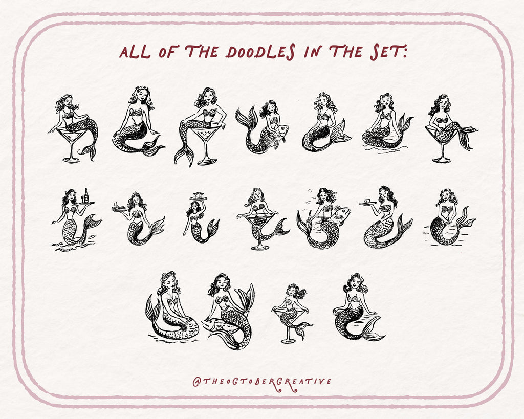 Mermaids Doodle Pack, preview 4