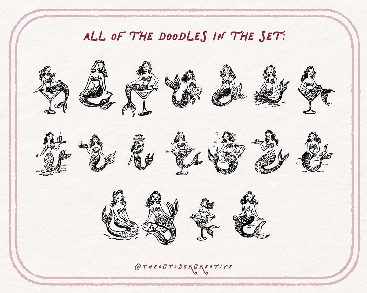 Mermaids Doodle Pack, preview 4