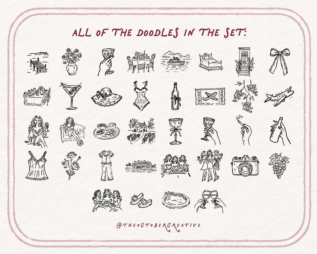 Girls Trip Doodle Pack, preview 5