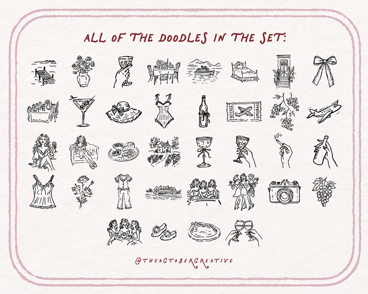 Girls Trip Doodle Pack, preview 5