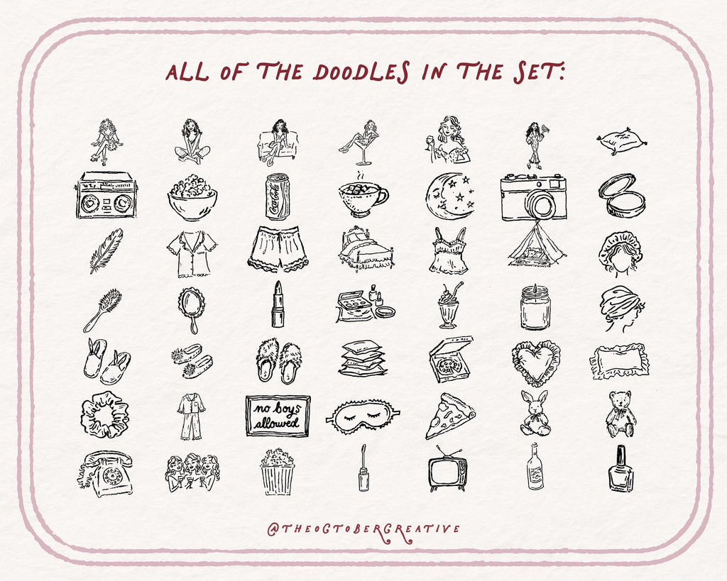 Slumber Party Doodle Pack, preview 4