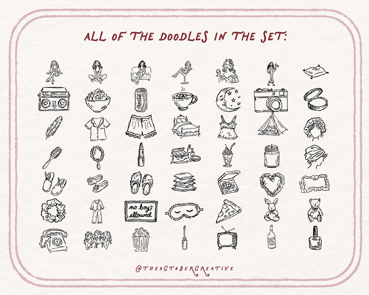 Slumber Party Doodle Pack, preview 4