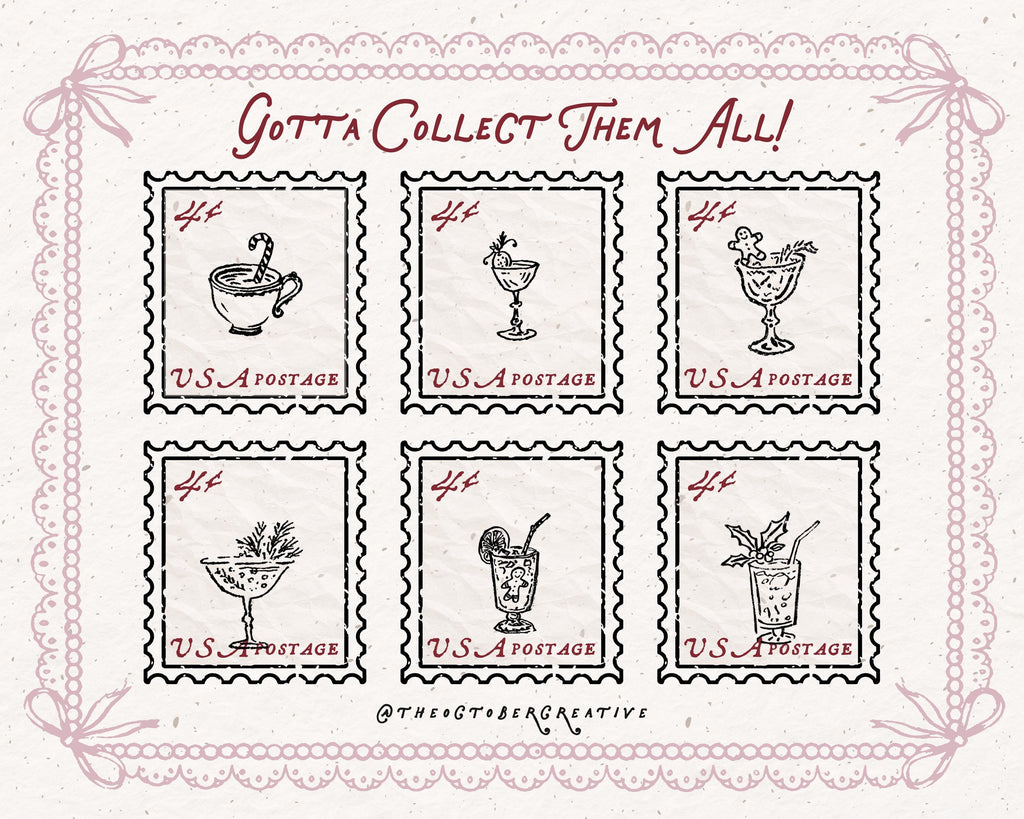Christmas Cocktails Doodle Pack, preview 6