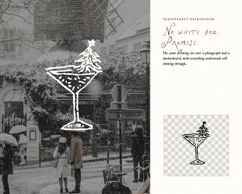 Christmas Cocktails Doodle Pack, preview 14