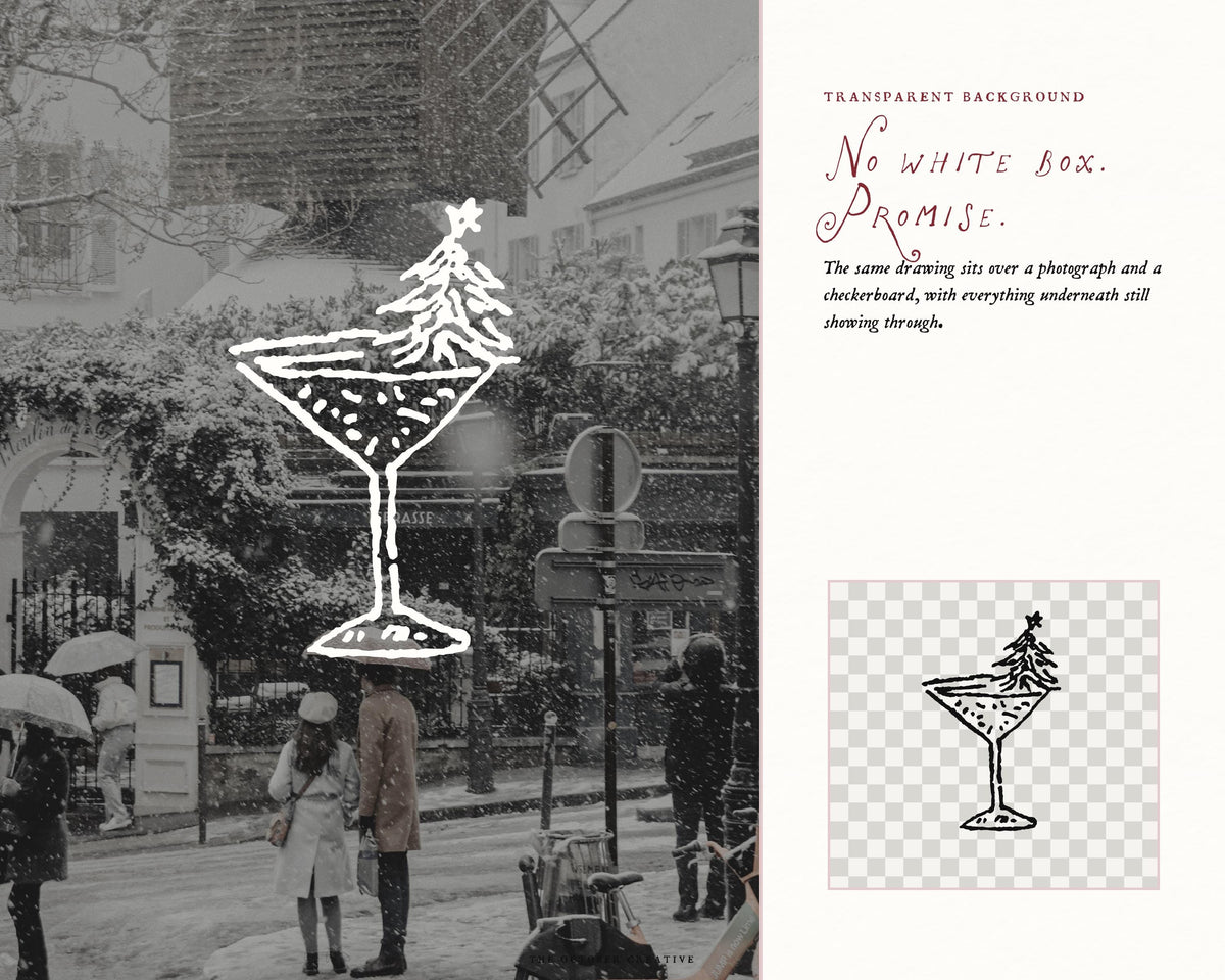 Christmas Cocktails Doodle Pack, preview 14