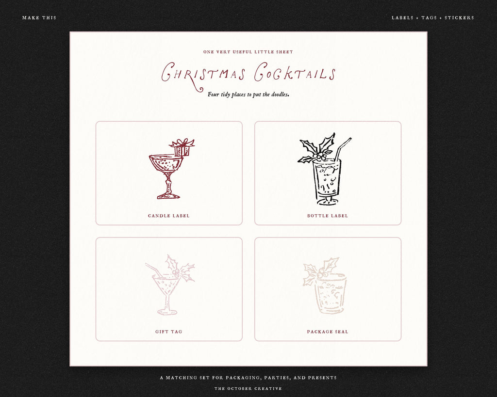 Christmas Cocktails Doodle Pack, preview 16