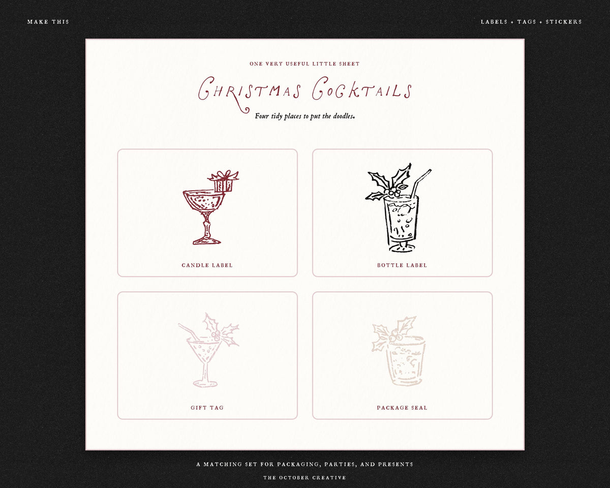 Christmas Cocktails Doodle Pack, preview 16
