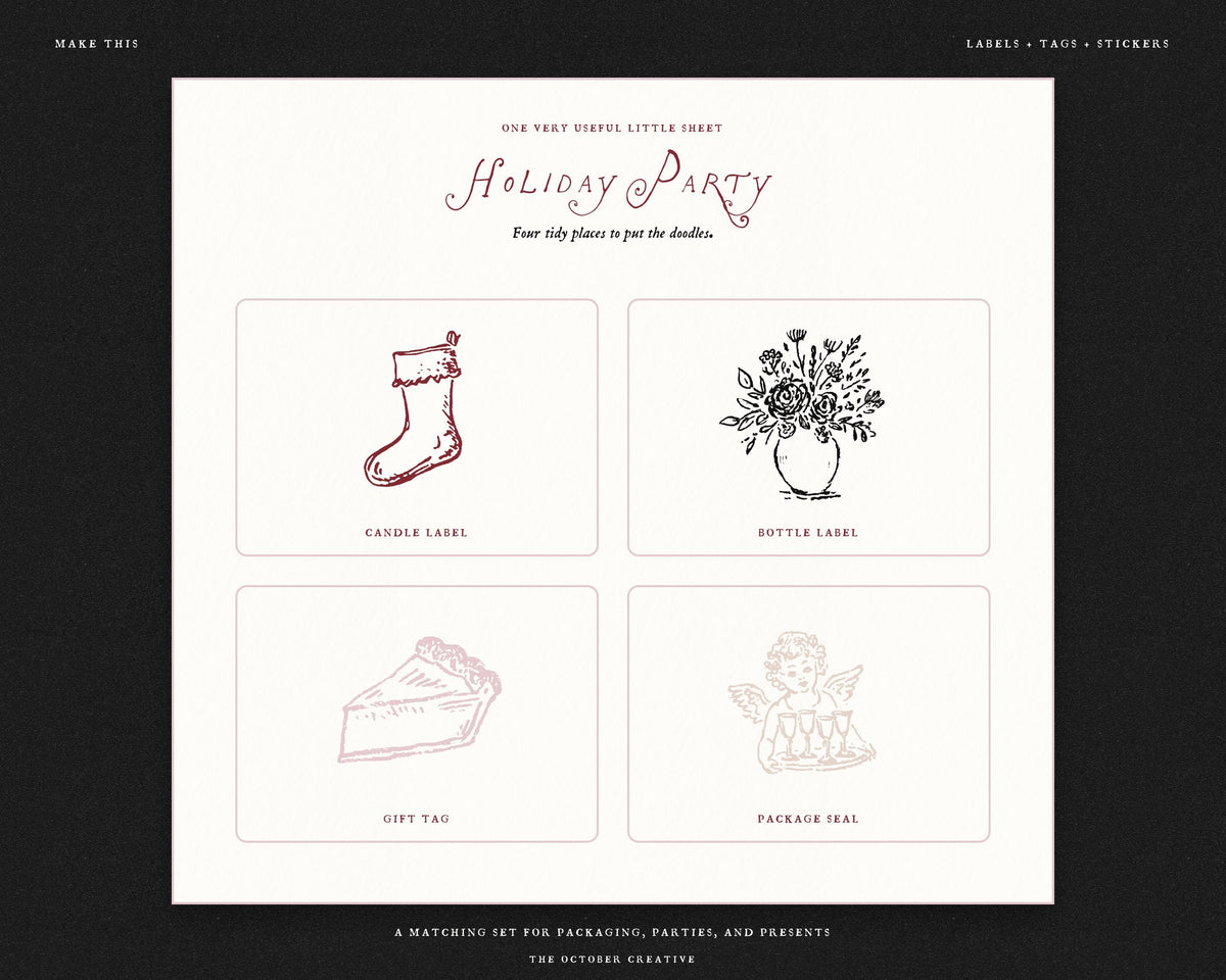 Holiday Party Doodle Pack, preview 16