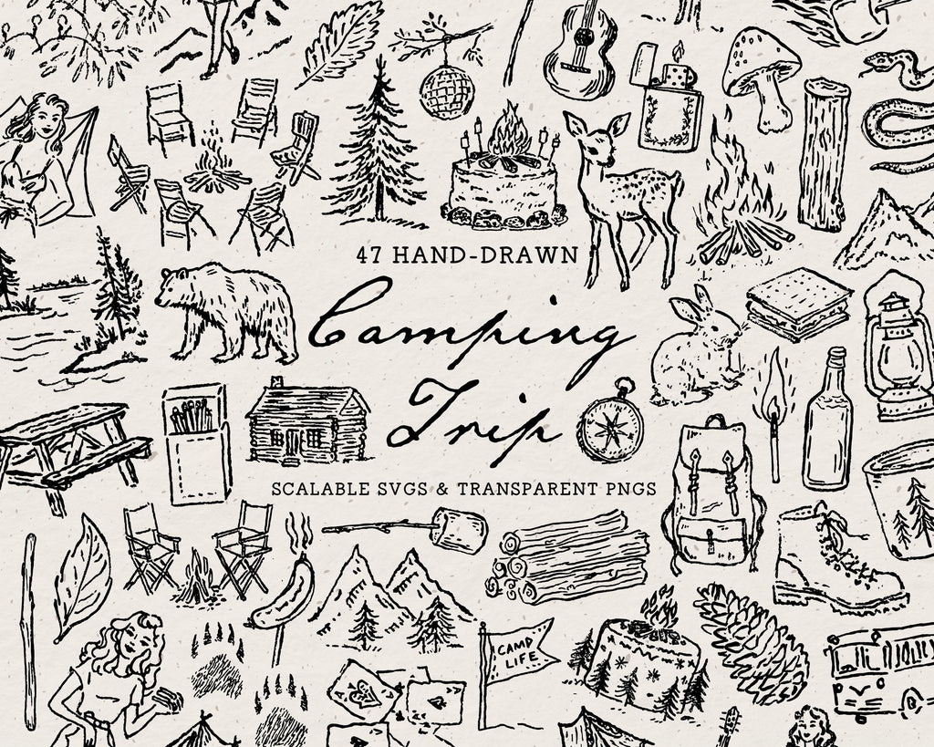 Camping Doodle Pack, preview 1