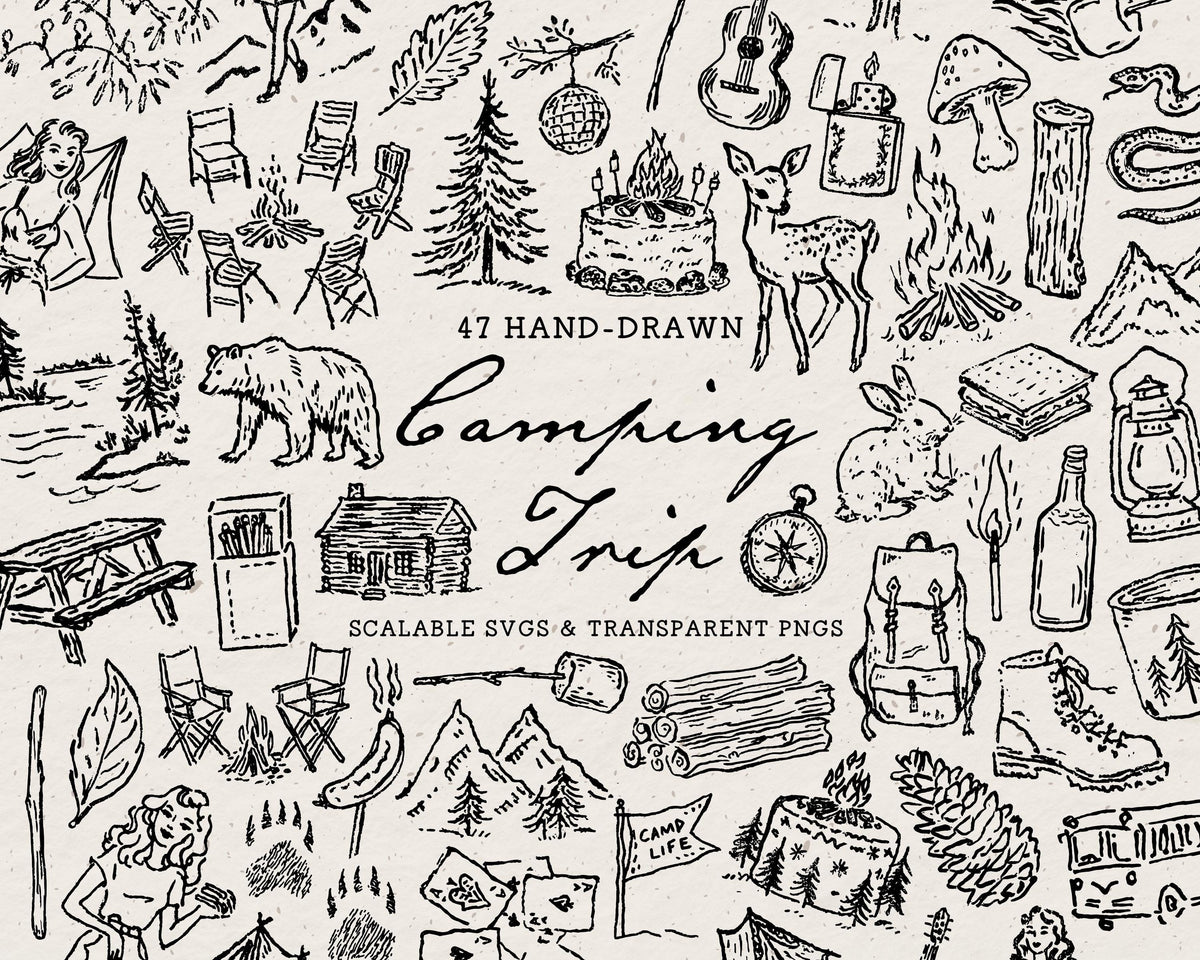Camping Doodle Pack, preview 1