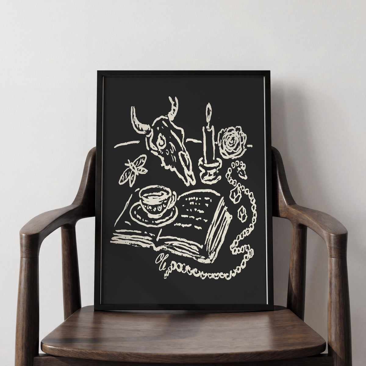Skull & Rose Art Print, preview 2