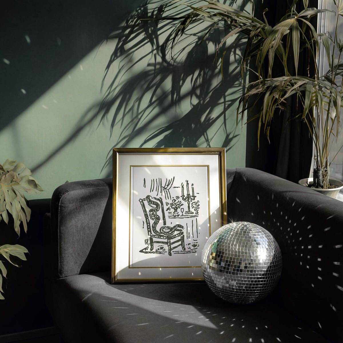 Snake on a Chair Art Print, preview 2