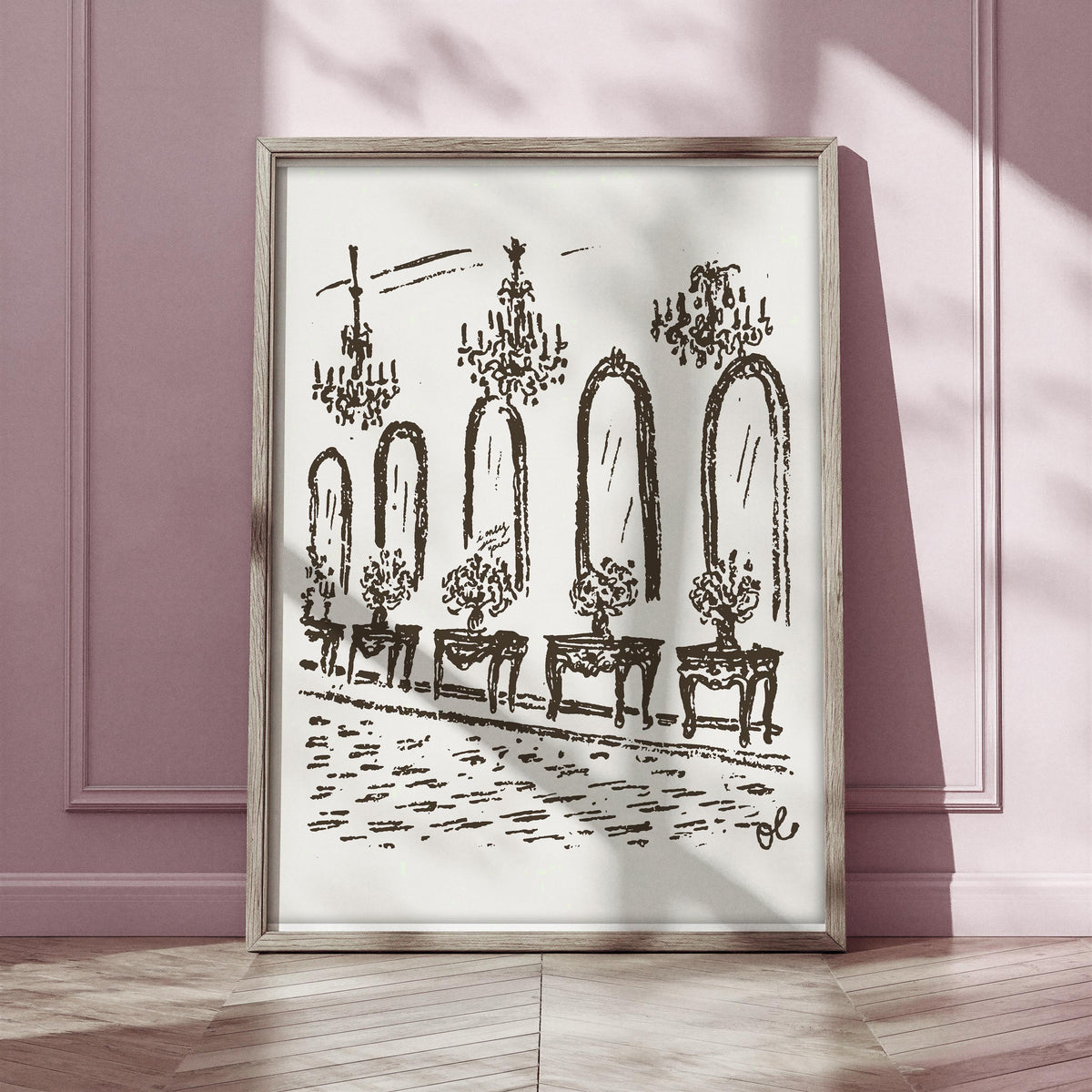 Arched Windows Hall Art Print, preview 2