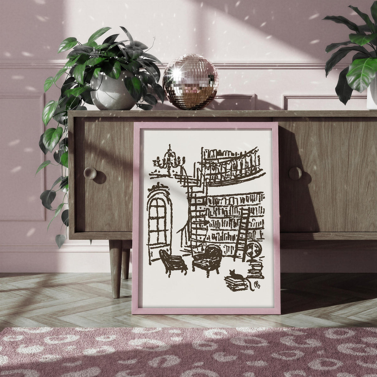 The Bookshelf Art Print, preview 2