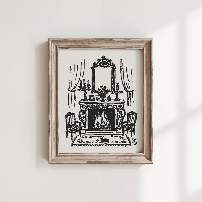 French Fireplace Art Print