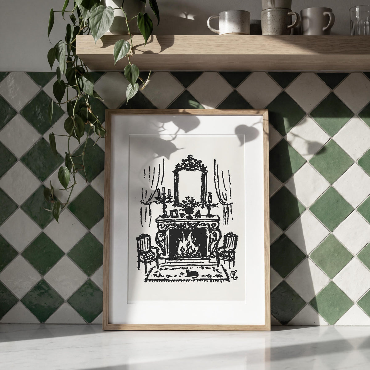 French Fireplace Art Print, preview 18