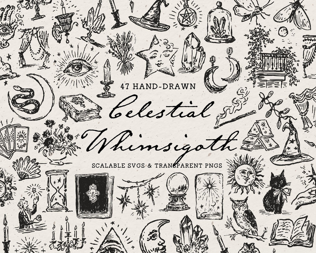 Celestial Whimsigoth Doodle Pack, preview 1