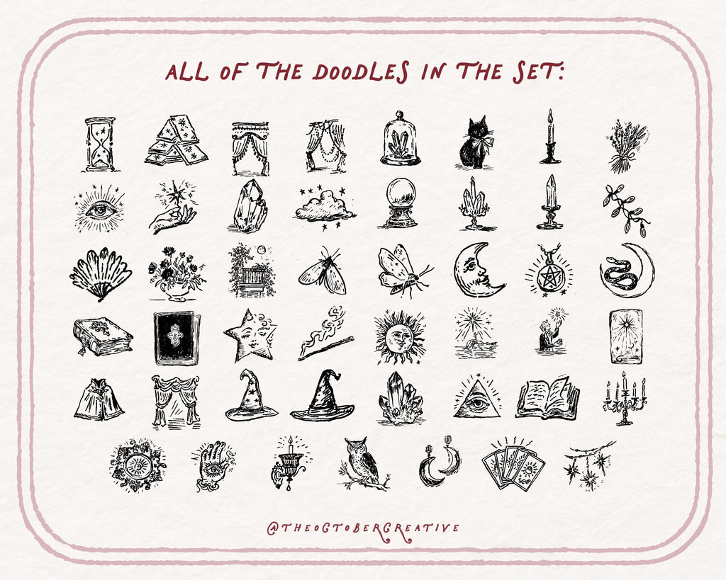 Celestial Whimsigoth Doodle Pack, preview 2