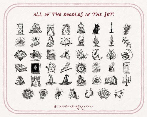Celestial Whimsigoth Doodle Pack, preview 2