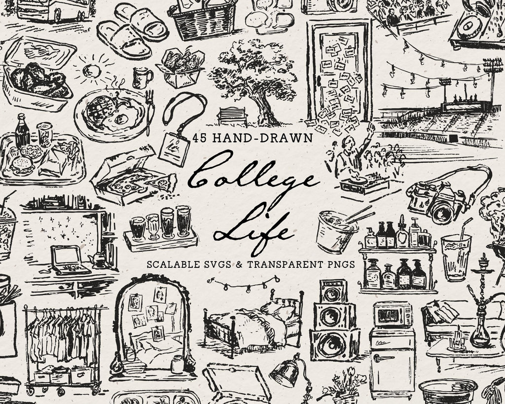 The College Life Doodle Pack, preview 1