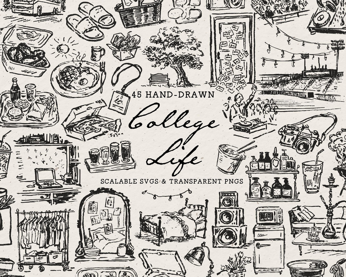 The College Life Doodle Pack, preview 1