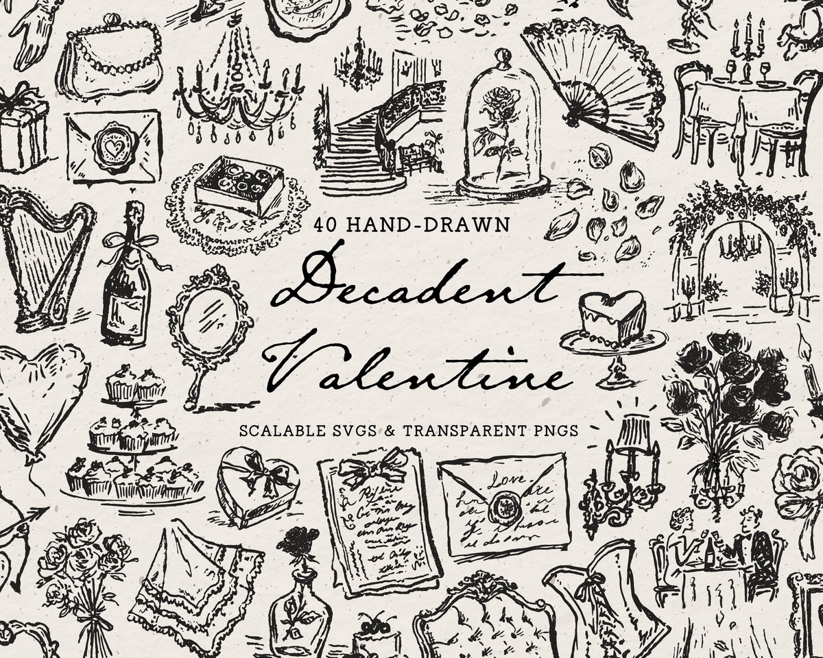 A Decadent Valentine Doodle Pack, preview 1
