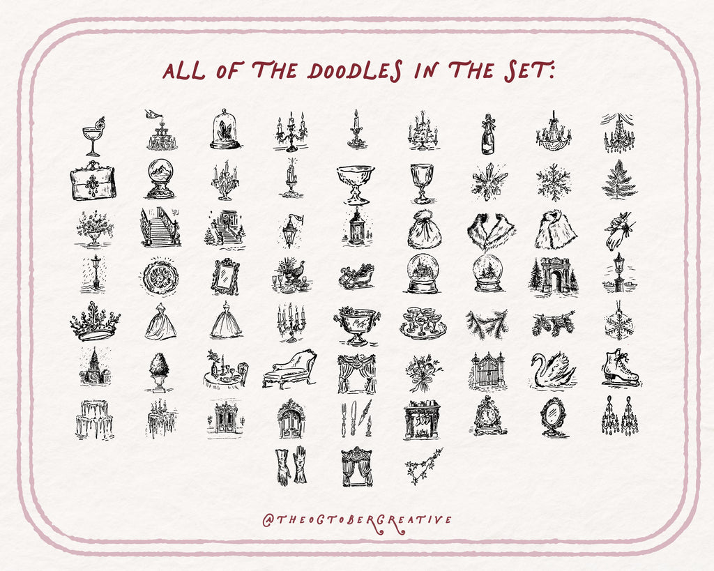 The Winter Ball Doodle Pack, preview 5