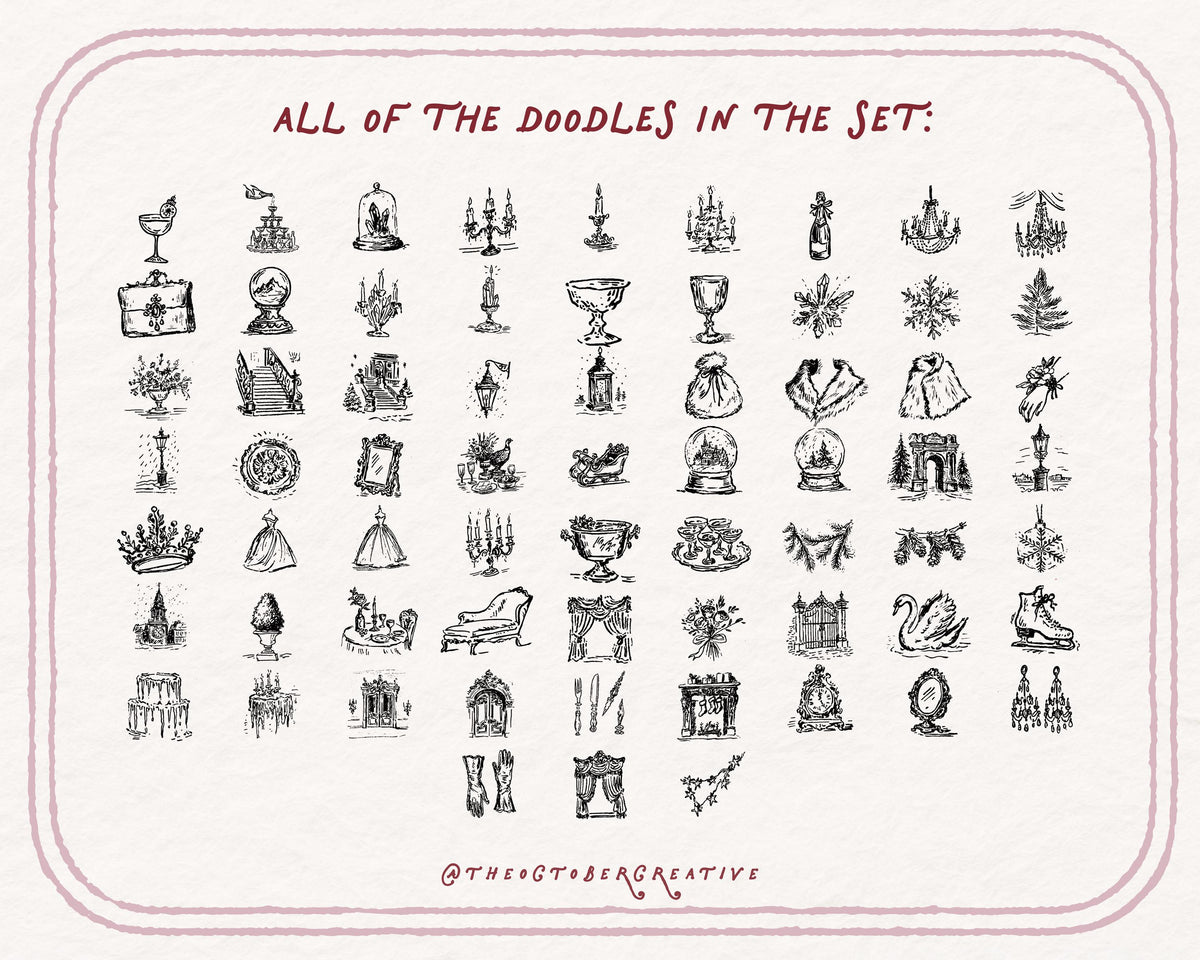 The Winter Ball Doodle Pack, preview 5