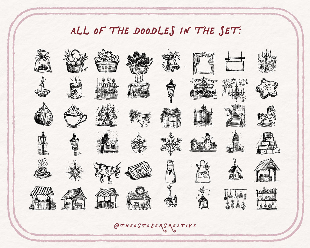 Christmas Market Doodle Pack, preview 5