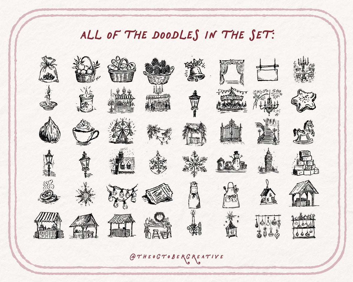 Christmas Market Doodle Pack, preview 5