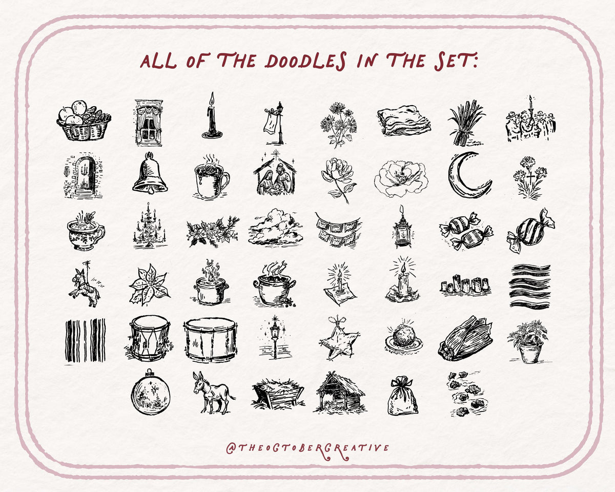 Las Posadas Doodle Pack, preview 5