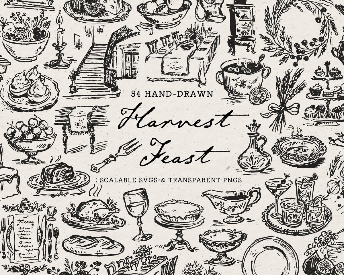 Harvest Feast Doodle Pack, preview 1