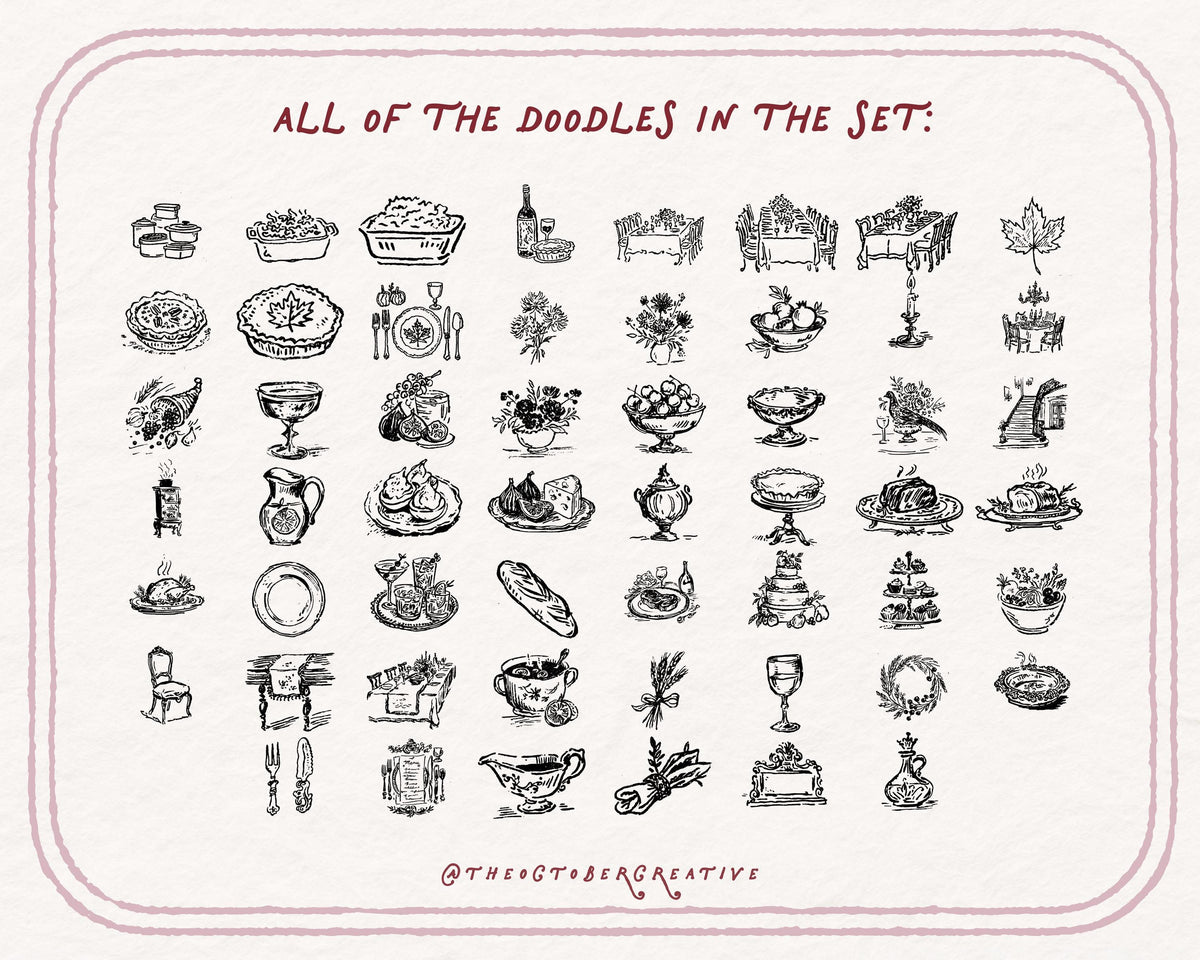 Harvest Feast Doodle Pack, preview 5
