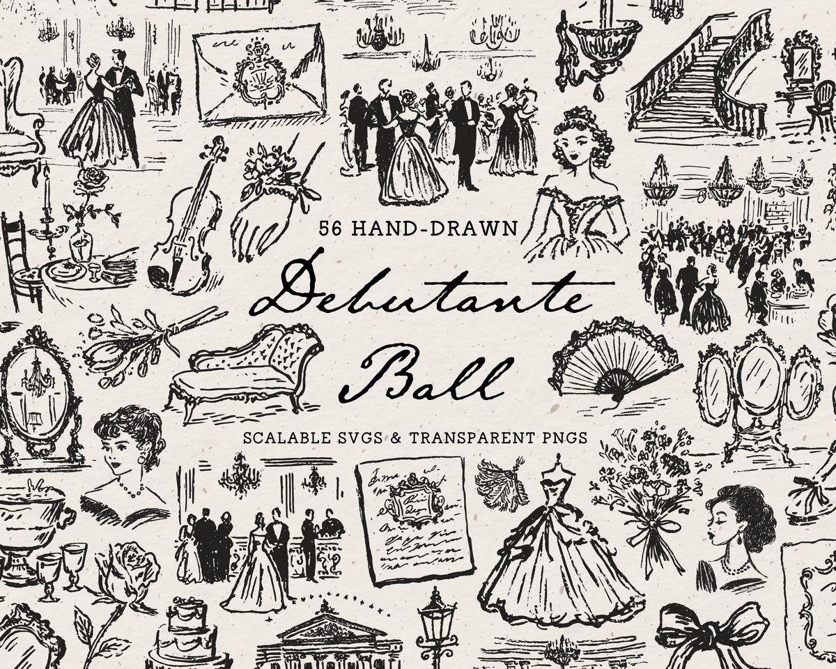 The Debutante Ball Doodle Pack, preview 1