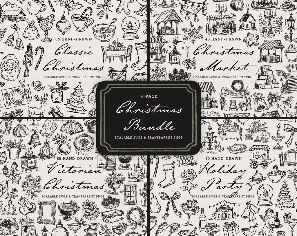 Christmas 4-Pack Doodle Bundle, preview 1