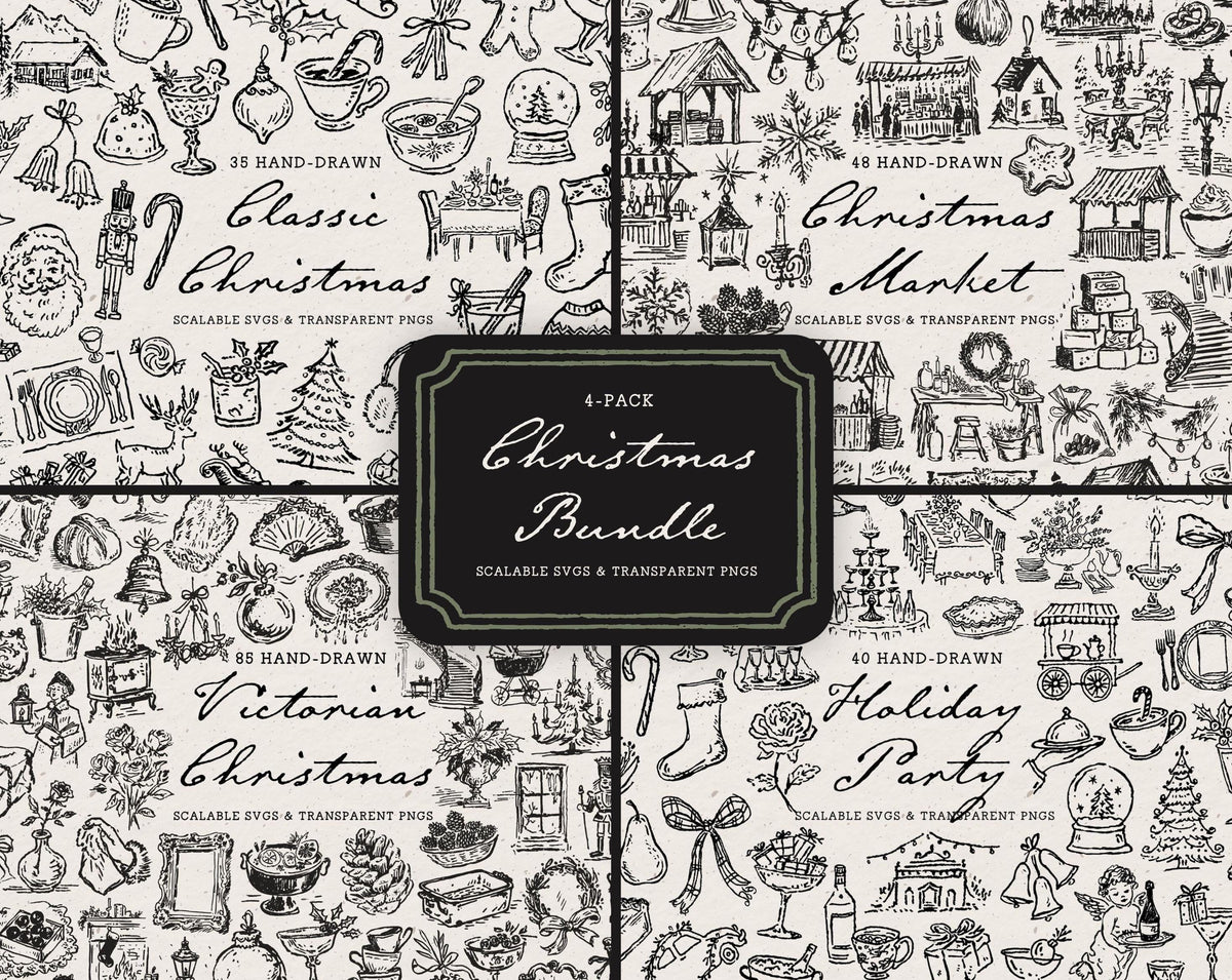 Christmas 4-Pack Doodle Bundle, preview 1
