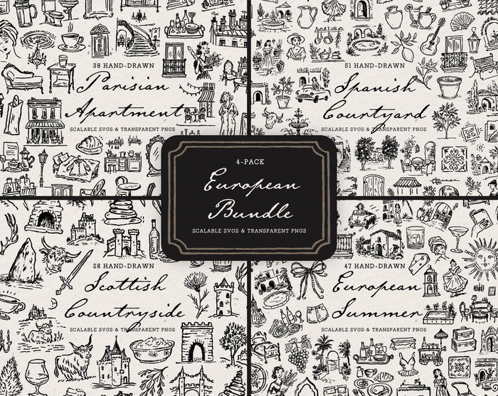 European 4-Pack Doodle Bundle