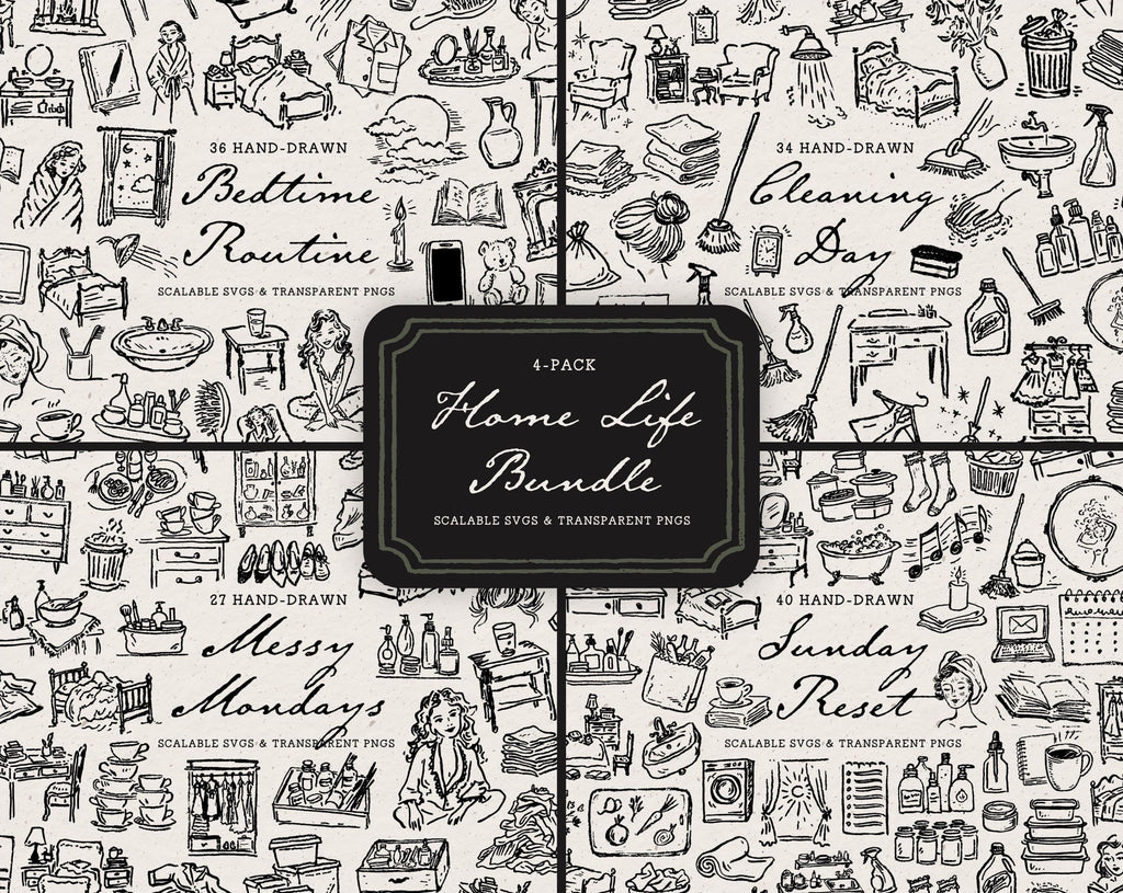 Home Life 4-Pack Doodle Bundle, preview 1
