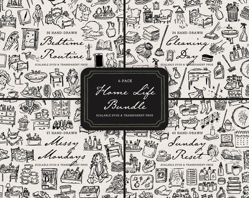 Home Life 4-Pack Doodle Bundle