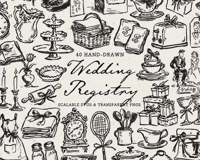Wedding Registry Doodle Pack