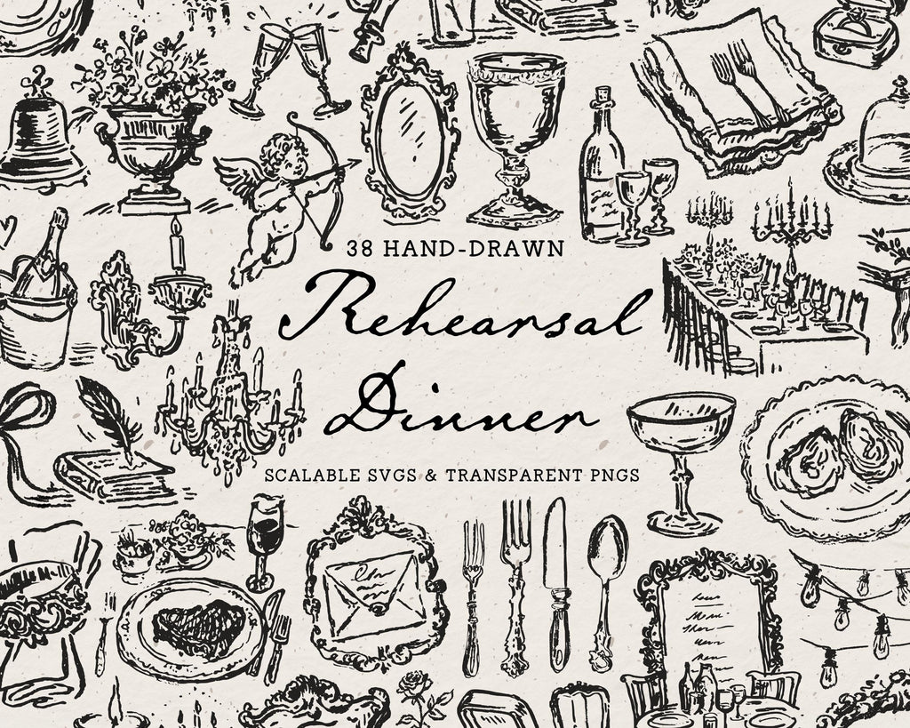 Rehearsal Dinner Doodle Pack, preview 1
